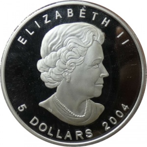 Аверс монеты Канада, 5 долларов, 2004, Полярная лисица
