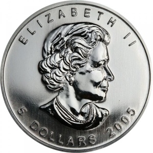 Аверс монеты Канада, 5 долларов, 2005, Кленовый лист и семена