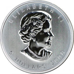 Аверс монеты Канада, 5 долларов, 2008, Олимпийские игры в Ванкувере, 2010