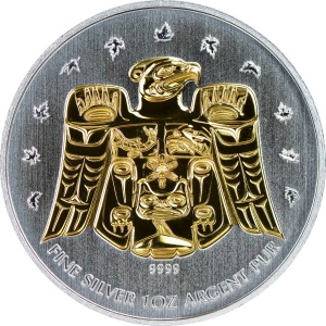 Реверс монеты Канада, 5 долларов, 2009, Олимпийские игры в Ванкувере, 2010. Громовая Птица