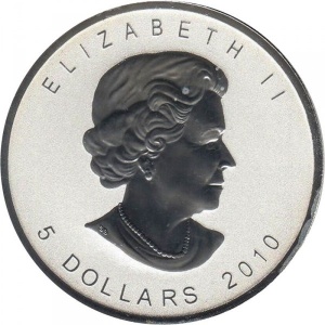 Аверс монеты Канада, 5 долларов, 2010, Кленовый лист - Титаник