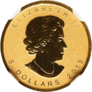 Аверс монеты Канада, 5 долларов, 2013, Два кленовых листа
