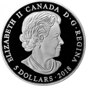 Аверс монеты Канада, 5 долларов, 2018, Камень месяца - Сентябрь /Сапфир/