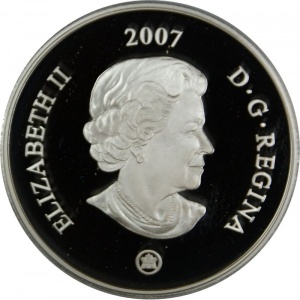 Аверс монеты Канада, 8 долларов, 2007, Кленовый лист /голограмма/