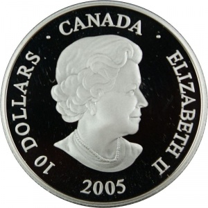 Аверс монеты Канада, 10 долларов, 2005, Иоанн Павел II