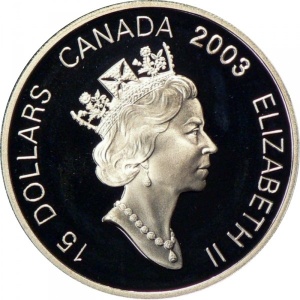 Аверс монеты Канада, 15 долларов, 2003, Китайский гороскоп - год овцы