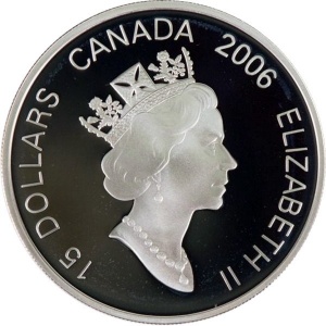 Аверс монеты Канада, 15 долларов, 2006, Китайский гороскоп - год собаки