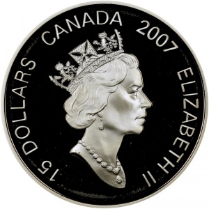 Аверс монеты Канада, 15 долларов, 2007, Китайский гороскоп - год свиньи