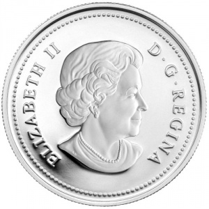 Аверс монеты Канада, 15 долларов, 2014, Клён долголетия - Журавли
