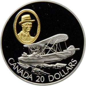 Реверс монеты Канада, 20 долларов, 1994, Canadian Vickers Vedette