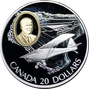 Реверс монеты Канада, 20 долларов, 1995, Fleet Model 80 Canuck