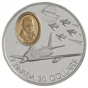 Реверс монеты Канада, 20 долларов, 1997, North American F-86 Sabre