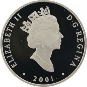 Аверс монеты Канада, 20 долларов, 2001, Транспорт - Парусник "Марко Поло"