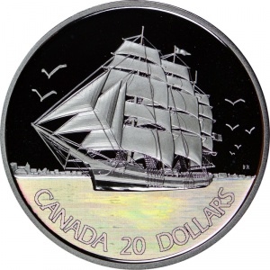 Реверс монеты Канада, 20 долларов, 2005, Парусники - Клиппер
