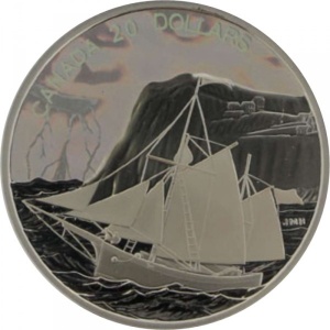 Реверс монеты Канада, 20 долларов, 2006, Кеч - парусное судно