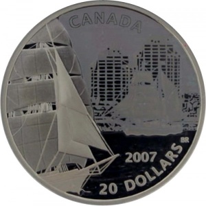 Реверс монеты Канада, 20 долларов, 2007, Бригантина