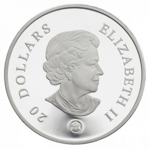 Аверс монеты Канада, 20 долларов, 2008, Хрустальная снежинка - Аметист