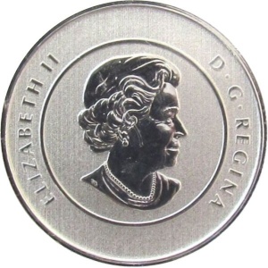 Аверс монеты Канада, 20 долларов, 2011, Кленовые листья