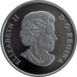 Аверс монеты Канада, 20 долларов, 2012, 60 лет правлению Королевы Елизаветы II /Королевский портрет/