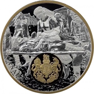 Реверс монеты Канада, 20 долларов, 2018, Союзные войска Первой мировой войны - Великобритания
