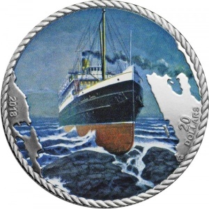 Реверс монеты Канада, 20 долларов, 2018, Кораблекрушение "SS Princess Sophia"