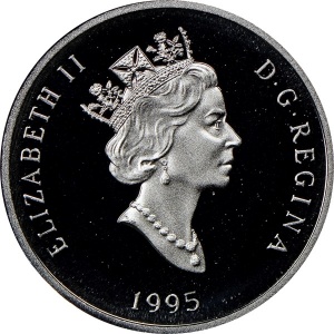Аверс монеты Канада, 30 долларов, 1995, Канадская дикая природа - Рысь