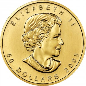Аверс монеты Канада, 50 долларов, 2004-2012, Кленовый лист /9999/