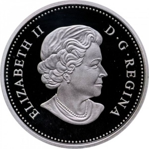 Аверс монеты Канада, 50 долларов, 2014, Плавающий Бобёр