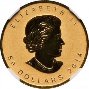 Аверс монеты Канада, 50 долларов, 2014, Три кленовых листа