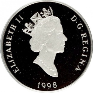 Аверс монеты Канада, 75 долларов, 1998, Дикая природа Канады - Серый волк