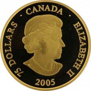 Аверс монеты Канада, 75 долларов, 2005, Иоанн Павел II