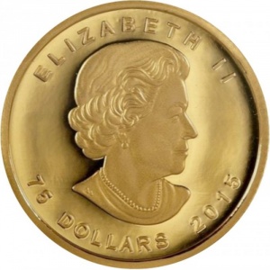 Аверс монеты Канада, 75 долларов, 2015, Чемпионат мира по футболу среди женщин 2015 /Трофей/