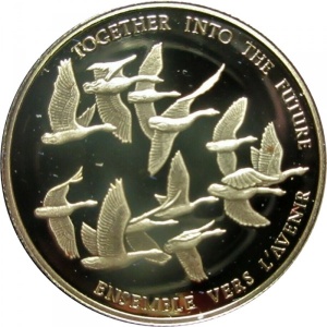 Реверс монеты Канада, 100 долларов, 1978, Вместе в будущее