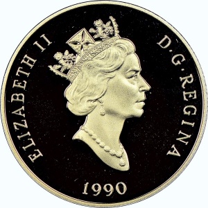 Аверс монеты Канада, 100 долларов, 1990, Международный год грамотности