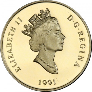 Аверс монеты Канада, 100 долларов, 1991, RMS Empress of India
