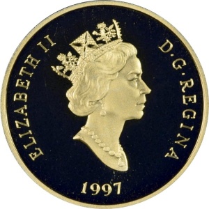 Аверс монеты Канада, 100 долларов, 1997, 150 лет со дня рождения Александра Грейама Белла