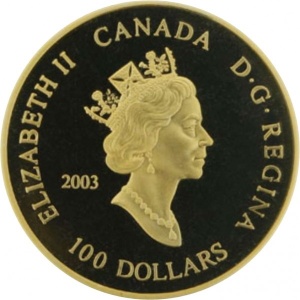 Аверс монеты Канада, 100 долларов, 2003, 100 лет сорту пшеницы "Маркиз"