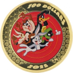 Реверс монеты Канада, 100 долларов, 2015, Багз Банни и его друзья