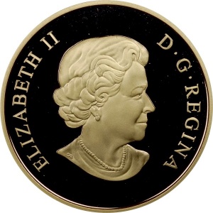 Аверс монеты Канада, 150 долларов, 2010, Китайский гороскоп - Год Тигра /номинал на реверсе/
