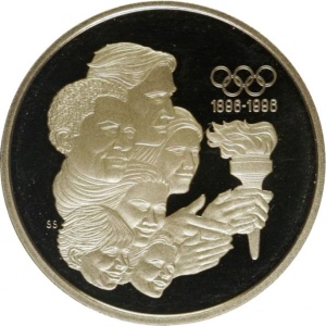Реверс монеты Канада, 175 долларов, 1992, 100 лет Олимпийским играм