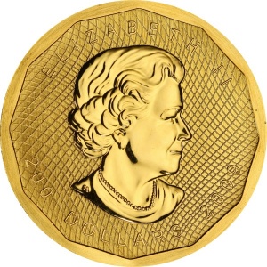Аверс монеты Канада, 200 долларов, 2009, Кленовый лист
