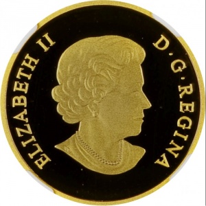 Аверс монеты Канада, 200 долларов, 2015, Манящие кленовые листья - Многоцветный кленовый лист