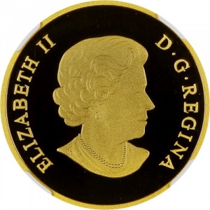 Аверс монеты Канада, 200 долларов, 2015, Манящие кленовые листья - Фиолетовый кленовый лист
