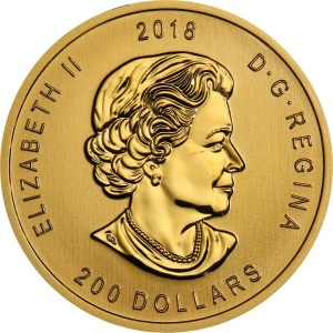 Аверс монеты Канада, 200 долларов, 2018, Беркут