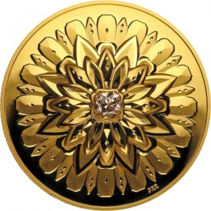 Реверс монеты Канада, 200 долларов, 2019, Коллаборация с Forevermark (Black Label, квадратная огранка)