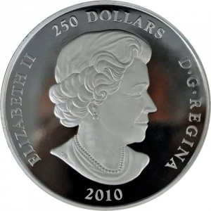 Аверс монеты Канада, 250 долларов, 2010, 125 лет Национальному парку Банф