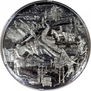Реверс монеты Канада, 250 долларов, 2010, 125 лет Национальному парку Банф