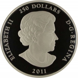 Аверс монеты Канада, 250 долларов, 2011, 375 лет Лакроссу в Канаде