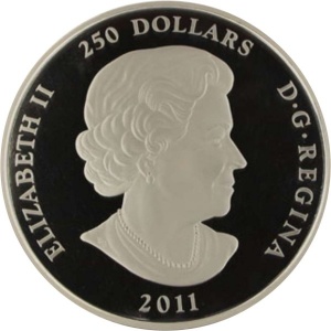 Аверс монеты Канада, 250 долларов, 2011, Кленовый лист навсегда