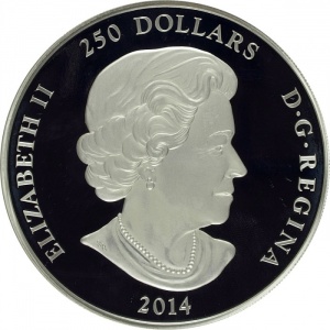 Аверс монеты Канада, 250 долларов, 2014, Китайский гороскоп - Год лошади